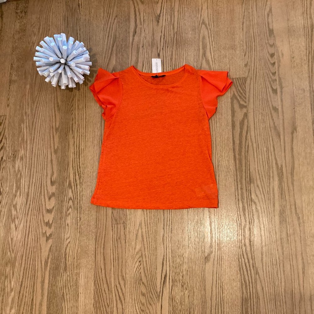Banana Republic Linen Flutter Sleeve Top NWT XS